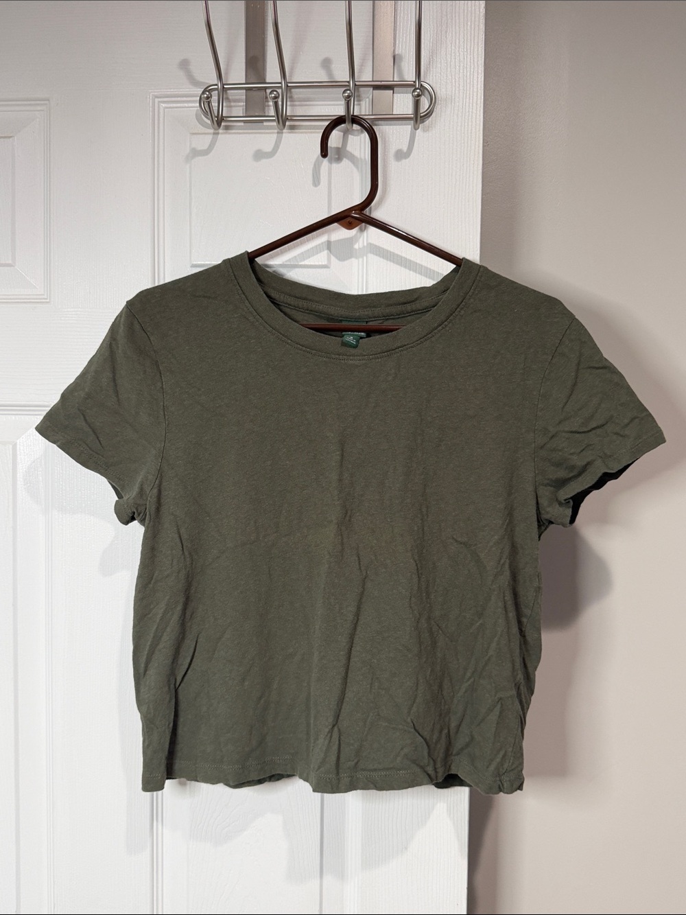 wild fable Olive Green Boxed Crop Top